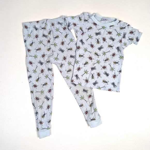 Vtg Carter's Pajamas Boys Sz 3T Blue Bugs Beetles 90s - Picture 1 of 5